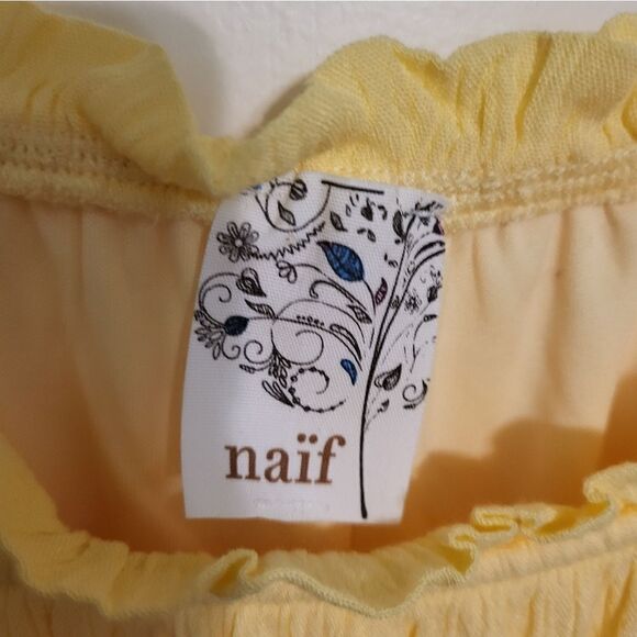 Naif Yellow Bohemian Flowy Summer Dress, Size S - Picture 7 of 7
